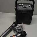 Karaoke Machine, Portable Bluetooth Speaker with 2 Wireless Microphones for Adults & Kids with Lights, Karaoke Microphone with PA System Supports USB/TF/FM/AUX for Home Party Home System Packages (Black)