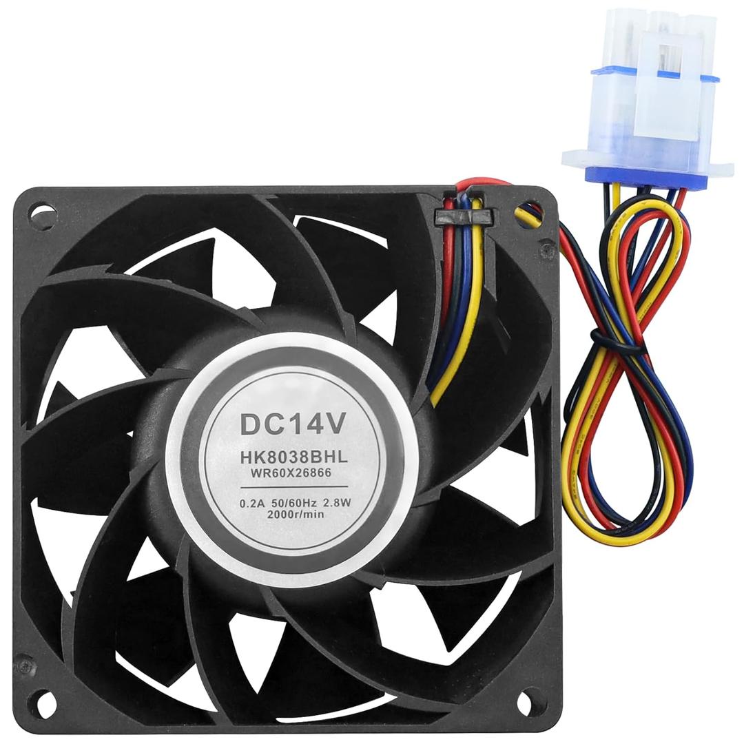 AMI PARTS WR60X26866 Refrigerator Evaporator Fan Motor Fit for G.E Refrigerator-Replace WR60X10356, WR60X10357, WR60X10341, WR02X13733, WR60X24303, WR60X26030, WR60X26033, 4546026, etc