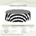 Black and White Striped Round Tablecloth 60 Inch Geometric Stripe Simple Classic Washable Table Cloth Circle Table Cover Decor for Home Kitchen Dining Party Patio