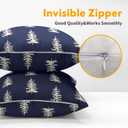 Miaoquhe Christmas Throw Pillow Covers 18X18 Inches Set of 2 White Christmas Tree Navy Blue Pillowcase Soft Cotton Linen Square Winter Xmas Cushion Covers for Home Sofa Patio Bedroom
