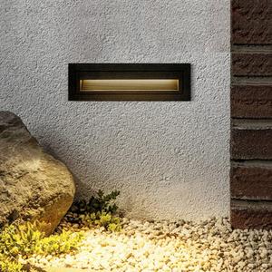 6W LED Step Light for Indoor and Outdoor Stairway Light Modern Wall Fixture Waterproof Horizontal Louver Faceplate Corner Foot Lamp Black