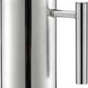 Hiceeden Stainless Steel Water Pitcher, 51oz/1.5L Modern Metal Pitcher with Ice Guard, Silver Carafe Drink Pitcher with Handle, Beverage Container for Iced/Hot Tea, Juice, Coffee, Milk