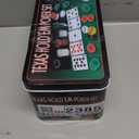 Gamie Texas Holdem Poker Game Set - Includes Holdem Mat, 2 Card Decks, Chips, Chip Holder and Tin Storage Box - Fun Game Night Supplies - Cool Casino Gift for Kids & Adults