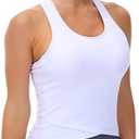 THE GYM PEOPLE Womens' Racerback Workout Tank Tops with Built in Bra Sleeveless Slim Fit, Size: M