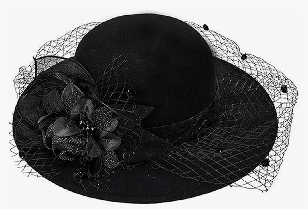Women Organza Church Kentucky Derby Bowler Female Hat Banquet Bridal Dress Cap Hat