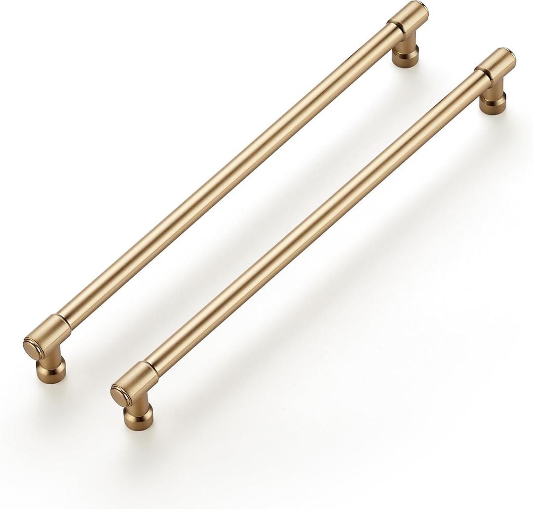 Ravinte 2 Pack 10 Inch Hole Center Solid Kitchen Cabinet Handles Champagne Bronze Dresser Pulls Cabinet Drawer Pulls for Kitchen Cupboard Hardware
