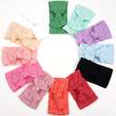 CLLOT Super Stretchy Soft Knot Headbands with Hair Bows Head Wrap Hair Accessories For Newborn Baby Girls Infant Toddlers Kids