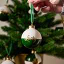 DN DECONATION St. Patrick's Day Ornaments Set of 12, Shamrock Tree Ornaments for Irish Holiday Decorations, White Green Gold Plaid Glass Balls with Lucky Clover for Small Tree Hanging Decor