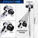 Dual Size Chainsaw Wrench 13mm & 19mm T-Bar Design - Cold Forged Chrome Vanadium Steel with Dual-Taper Groove Cleaner Tip - Universal for Bar Nuts, Sprockets & Chain Maintenance, 2 piece