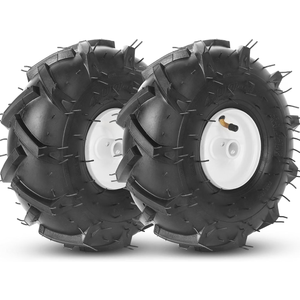 AR-PRO 11x4.00-4 Tiller Tire and Wheel Set, 3/4" Axle Bore, 2-Pack