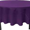 LA Linen Polyester Poplin Washable Round Tablecloth, Stain and Wrinkle Resistant Table Cover 90", Fabric Table Cloth for Dinning, Kitchen, Party, Holiday 90-Inch, Purple, (TCpop90R_Purple230)