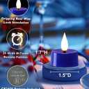 Amagic 24Pcs Flameless Timer Remote 3D Black Wick Tealights Candles, Blue | 300+Hour Flickering Colored Votive Candles Battery Operated for Wedding Table, Halloween, Christmas, DIY Crafts, Night Lights