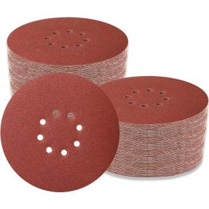 70 PCS 9 Inch Sanding Disc Hoop and Loop Sanding Discs Self Stick 8 Hole Drywall Sandpaper Assorted 60/80/120/150/180/240 Grit for Drywall Sander