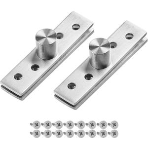 360 Degree Rotation Hidden Door Pivot Hinge, 2.9-Inch Stainless Steel for Cabinet and Cupboard  2 Pcs