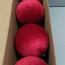 12 Pack Velvet Christmas Ball Ornaments Large Flocked Christmas Tree Hanging Ornaments Shatterproof Flocked Decorative Balls for Xmas Tree Decorations (Dark red, 4inch)