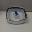 Anyday 10-Cup Square Glass Food Storage with Glass Lid | Plastic-Free Meal Prep & Microwave Cookware | Stackable Airtight Storage Container with Vented Lid for Microwave-Safe Reheating (Blueberry)