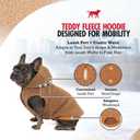 Tuff Pupper Fleece Dog Hoodie Sweater | Teddy Sherpa Outer & Soft Polar Fleece Lining | Adjustable Fit Winter Coat with Hood, Leash Hole, Ribbed Cuffs (Brown, XL)