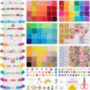 Taybonds Friendship Bracelet Making Kit- 6 Boxes with Clay, Pony, 6 Styles of Letter Beads and Multiple Charms, Jewelry Making Kit Gifts