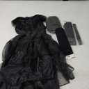 Girls Black Princess Halloween Costume Halloween Dress Up Cosplay Party Outfit for Girls Kids with Wig Belts Gloves (9-10Y)