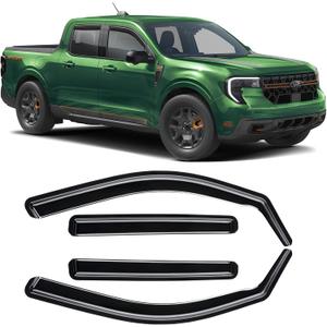 in-Channel Rain Guards Compatible with Ford Maverick 2022-2026 Durable Side Windows Wind Sun Deflectors 2022 2023 2024 2025 2026 Maverick Window Rain Guard Black 4 PCS