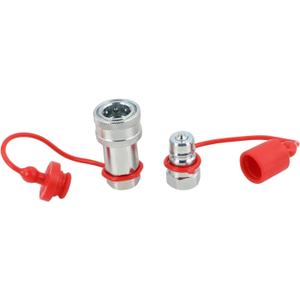 3/8" NPT Ag Hydraulic Quick Connect Coupler, ISO 5675 Poppet Pioneer Style Tractor Couplers with Dust Caps, Interchangeable with Parker 4000 Series | Safeway S20 Series
