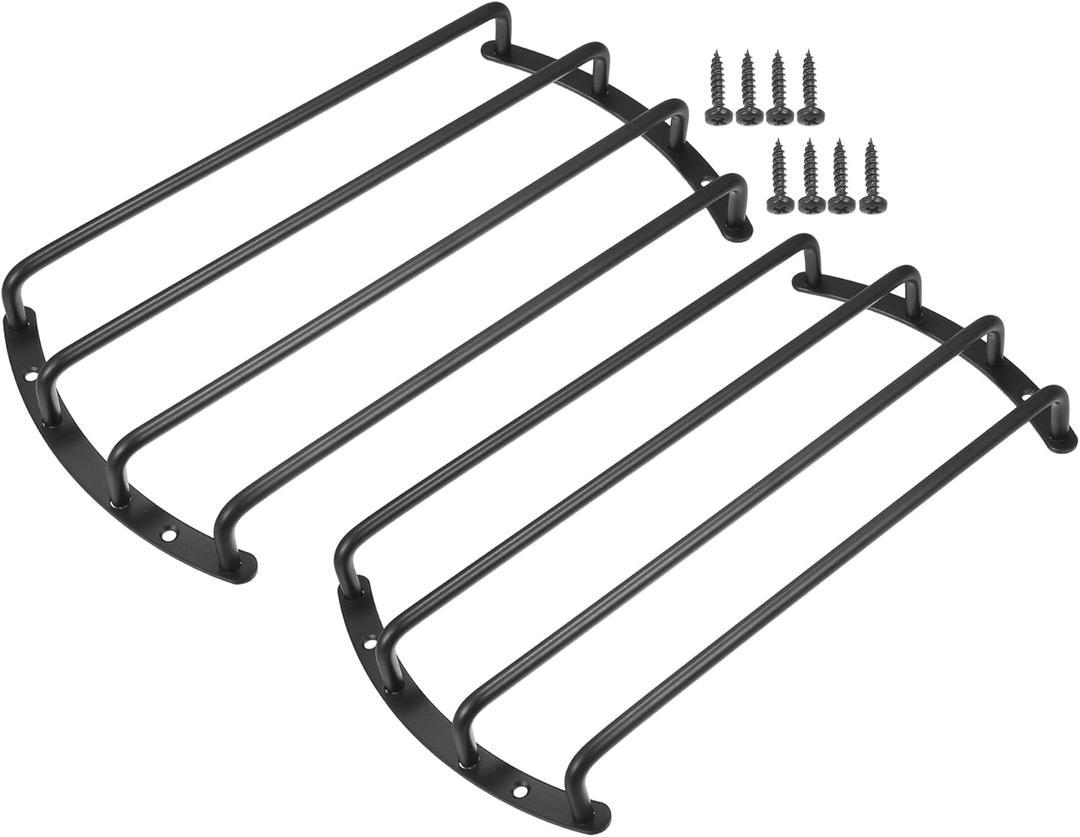 ACROPIX Universal Black Iron 10" Speaker Grill Bar Audio Speaker Subwoofer Grill Grille 10 inch 4 Bar Speaker Grille Bar Woofer Protective Cover with Screws - Pack of 2