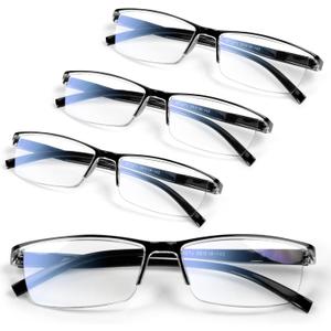 Gaoye 1.25 Executive Style Reading Glasses Men - Durable Readers with Blue Light Filtering- Comfortable Fit with TR90 Frames (4black)