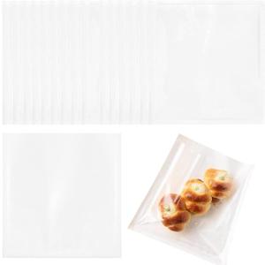 100 Pieces Heat-Sealable White Paper Bakery Cookies Bags with Front Window 7.1x7.5 Inches Grease Resistant Paper Food Bags for Homemade Bread, Cookies and Pastries