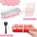 selizo 60 Pack 6.8oz Mini Loaf Baking Cake Pans with Lids, Rectangle Disposable Aluminum Foil Loaf Baking Pans, Small Baking Cake Tins Cup Cake Containers for Individual Cakes (Multi-colored)