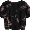 Hilinker Women Tie Dye Crop Tops Distressed Ripped Short Sleeve Casual Summer Tee Shirts Black Brown Tie Dye Medium (Brown, M)
