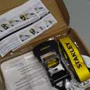 STANLEY S1007 Black/Yellow 1.5" x 16' Ratchet Tie Down Straps - 1,100 lb Safe Working Load / 3,300 lb Break Strength, 1 Pack