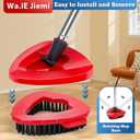 4 Pack Spin Mop Replacements Head Compatible with Oceda EasyWring 1-Tank System,Microfiber Spin Mop Refills Head,1 Mop Scrub Brush + 1 Mop Base + 4 Pack Cleaning Floor Mop HeadWhite)