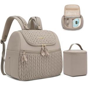 Qualyphant Breast Pump Bag for Spectra S1/S2 & Medela  Insulated Cooler Bag, 13" Laptop Sleeve, Diaper Bags Backpack  Lightweight, Water-resistant & Stylish for Work, Travel
