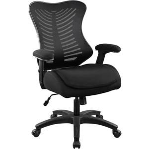 Office Mesh Computer Desk Chair, with Lumbar Support Pillow, Double Seat Cushion,Height Adjustable Armrest -Black (LBS-601)