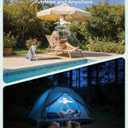 21” Solar Ceiling Fan Light, 35W Solar Powered Gazebo Fan with Remote Control, Rechargeable Battery Operated Portable Camping Fan Outside, for Tent Patio Greenhouse Porch Canopy Pergola