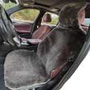 Genuine Sheepskin car seat Covers auto Accessories for Winter and Summer Merino Wool seat Covers fits Trucks sedans suvs minivans from Seats Damage (Charcoal Gray)