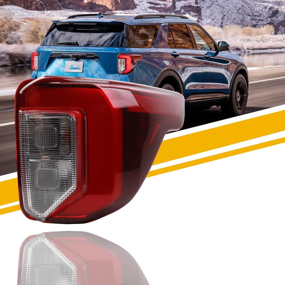 Dasbecan Right Passenger Side Tail light Compatible With 2020-2024 Ford Explorer(ST/ST-Line/Timberline) LED Rear Lamp Assembly (Brake & Turn & Reverse Light) Replace# LB5Z-13404-G FO2801276