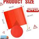 Kinlop 12 Pcs 18" x 18" Orange Safety Flags on a Stick, 24'' Dowel