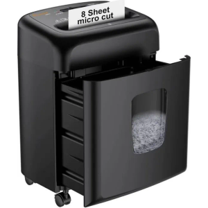 Bonsaii 8 Sheet High Security Micro Cut Paper Shredder with 4 Gallon Pullout Basket, Credit Cards/Mail/Staples/Clips Shredder for Home Office Use (C206-G)
