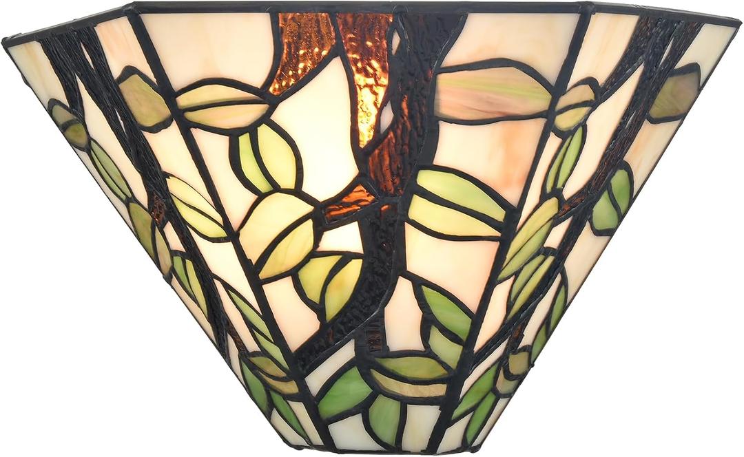 SAMTEEN Tiffany Wall Sconce with Stained Glass Shade 11-Inch