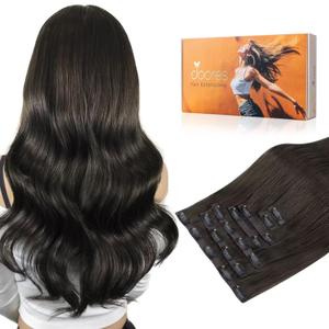 DOORES Seamless Clip-in Real Human Hair Extensions, Mocha Brown 7pcs 110g 18 Inch, Straight Hair with Invisi Edge DOORES Seamless Clip-in Real Human Hair Extensions, Mocha Brown 7pcs 110g 18 Inch, Straight Hair with Invisi Edge