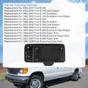 JDMSPEED Exterior Rear Door Handle Compatible with 1996-2015 Chevy Express GMC Savana 1500 2500 3500 Van License Plate Bracket Holder Black Plastic Replaces 25989400, 15167638, 15269298