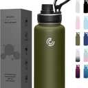 Sports Water Bottle 32oz, Insulated Water Bottle with Handle,Stainless Steel,Simple Modern,Suitable for Travel, School, Boy, Girl(Army Green)
