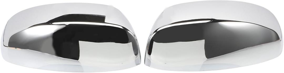 2pcs Upper Mirror Cap Chrome Plated Fits for Silverado Sierra 1500 2500 3500HD 2007-2013 Tahoe Suburban Avalanche Yukon XL Escalade EXT ESV Replaces 25788157 25788156