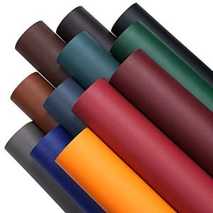 Doublefire 12 Pieces 0.8mm Thickness 8x12 Inch Faux Leather Fabric Sheets Cotton Back for Leather Bows and Earrings Making, Each Color One Sheet, in Total 12 Sheets