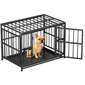 Pawaboo 38 Inch Heavy Duty Dog Crate, with Removable Tray, Escape Proof