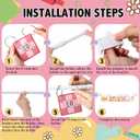 2 x Flip Classroom Calendar Set with Adjustable Holder, Pink, Daisy