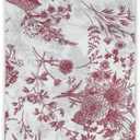 WRAPAHOLIC 25Pcs Burgundy Floral Guest Napkins - Guest Disposable Hand Towels for Bathroom, Bridal and Baby Shower, Tea Party, Garden Party, Birthday Party - 4.3 x 7.9 In