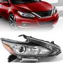 Huray LED Headlight Assembly Fit for Nissan Altima 2016 2017 2018 RH OE Factory Projector Headlamp w/LED DRL Smoked Lens Replacement Right Passenger Side