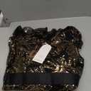 Sleeveless Glitter Sequined Womens Long Formal Gown Aline Prom Dress for Anchorwoman Floor Length Evening Dress (Large, Black Gold)